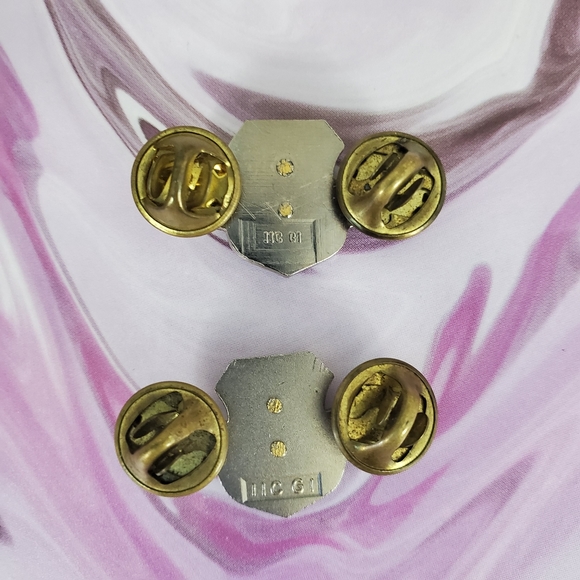 Vintage US NAVY Military Torch Pins Lot of 2 - Picture 3 of 3